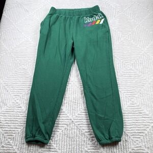 Kodak Sweatpants Mens XL Green Fleece Jogger Pants Street Grunge Retro Camera